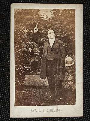 Original photograph or Carte de Viste of C.H. Spurgeon posing in preaching mode