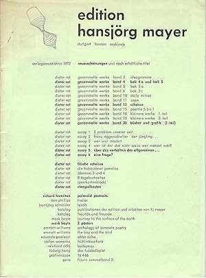 [From upper cover]: verlagsverzeichnis 1972, neuerscheinungen und noch erhältliche titel