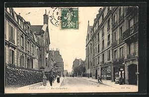 Carte postale Paris-Passy, Rue Cortambert, vue de la rue