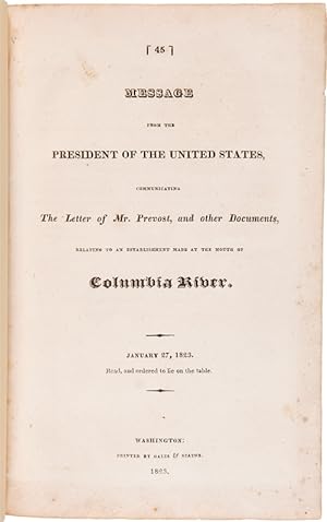 MESSAGE FROM THE PRESIDENT.COMMUNICATING THE LETTER OF MR. PREVOST, AND OTHER DOCUMENTS, RELATING...