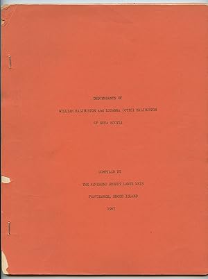 Descendants of William Haliburton and Lusanna (Otis) Haliburton of Nova Scotia