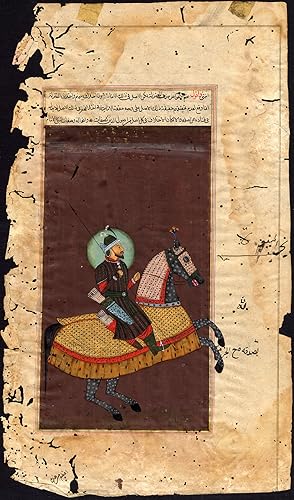 Indian Miniature Painting-MUGHAL-INDIA-WARRIOR-HORSE-Anonymous