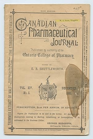Canadian Pharmaceutical Journal, December 1881