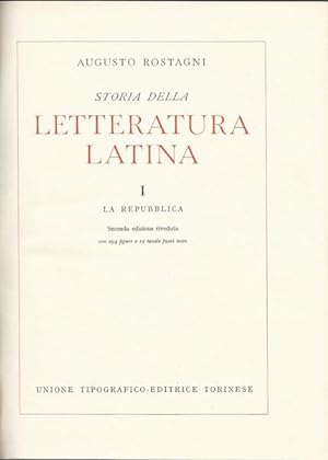 Storia della LETTERATURA LATINA. VOLUME I. LA REPUBBLICA