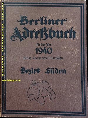 BERLINER ADRESSBUCH 1940.- Bezirk Süden: Schöneberg / Steglitz / Tempelhof / Neukölln.