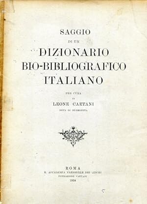 Saggio Di Un Dizionario Bio-Bibliografico Italiano