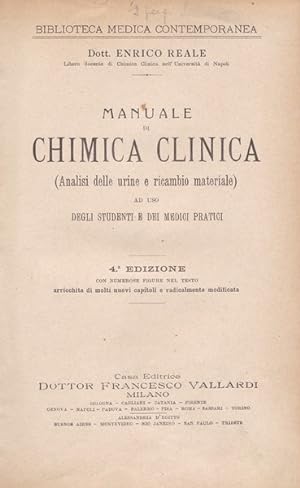 Manuale di chimica clinica (Analisi delle urine e ricambio materiali)