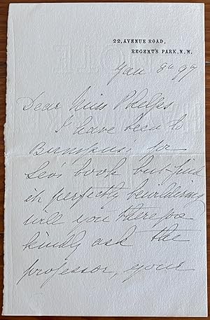 Holograph 2pp. letter from Lucy Geneviève Teresa Ward, Countess de Guerbel to Miss Phelps