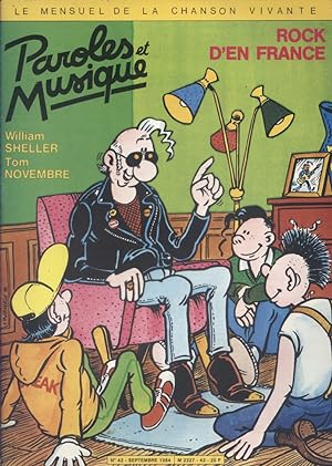 Paroles et Musique N° 42. Rock d'en France - William Sheller - Tom Novembre. Septembre 1984.