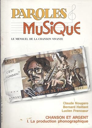 Paroles et Musique N° 30. Claude Nougaro - Bernard Haillant - Lucien Francoeur - Chanson Et Argen...