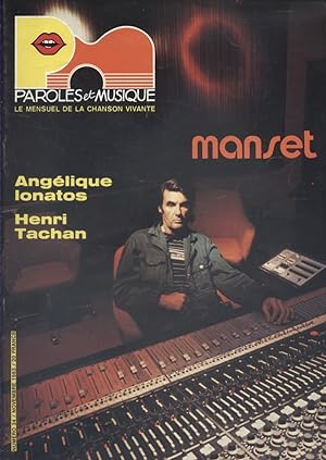 Paroles Et Musique N° 34. Gérard Manset - Angelique Ionatos - Henri Tachan. Novembre 1983.