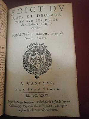 Ordonnance du Roy Louis XIII, Roy de France et de Navarre, sur les plaintes et doléances faites p...