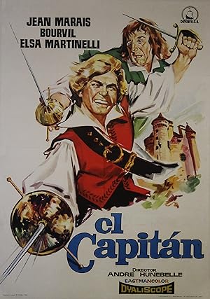 "LE CAPITAN" Réalisé par André HUNEBELLE en 1960 avec Jean MARAIS, BOURVIL / Affiche originale es...