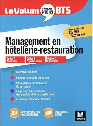 le volum' : management en hôtellerie-restauration ; BTS MHR 1ère et 2e années