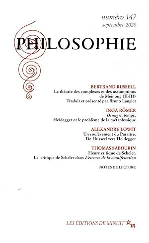 revue philosophie N.147