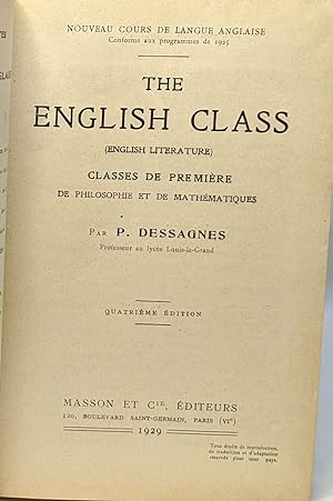 The English Class - classes de premières de philosophie et de mathématiques - nouveau cours de la...