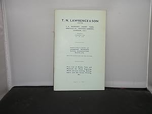 T N Lawrence & Son - Catalogue & Price List of Blocks, Tools and Materials for Wood Engraving, Wo...