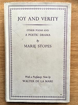 JOY AND VERITY other poems and a Poetic Drama