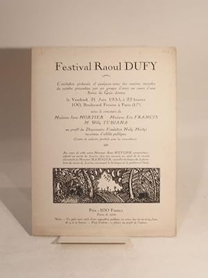 Festival Raoul Dufy. Soirée de Gala donnée le Vendredi 21 Juin 1935.