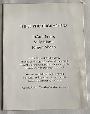 1977 PHOTO EXHIBITION BROCHURE SALLY MANN JoANN FRANK JORGEN SKOGH INVITATION TO MEET THE ARTISTS