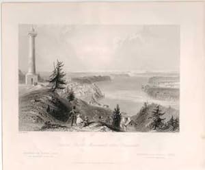 General Brooks' Monument, above Queenston. (B&W engraving).