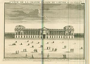 Veue de la Grande Fasade du Louvre, du cote d'orient. (B&W engraving).