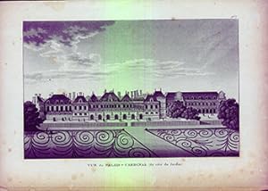 Vue du Palais - Cardinal (du cote du Jardin). (B&W engraving).
