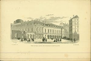 Theatre de l'Opera, deuxieme salla du Palais-Royal, incendie le 8 juin 1781. (B&W engraving).
