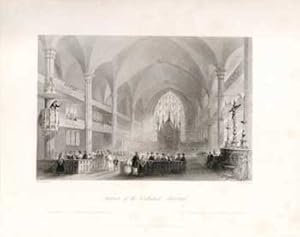 Interior of the Cathedral, Montreal. (B&W engraving).