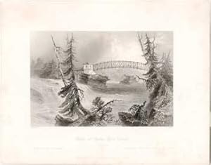 Bridge at Bytown, Upper Canada. (B&W engraving).