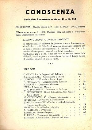 Conoscenza. Periodico bimestrale. Anno XI. N. 2-3. Marzo-Giugno 1975