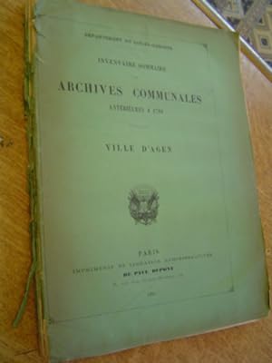 Inventaire sommaire des archives communales antérieur à 1790