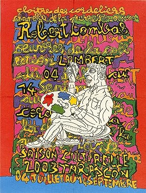 "Robert COMBAS : SAISON CULTURELLE 2003 TARASCON" Affiche originale entoilée / Litho par Robert C...