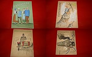 5 Dessins Originaux en couleurs de Cinq "PROGRAMMES" illustrés et signés par J.-P. Chamot. 1951-1...
