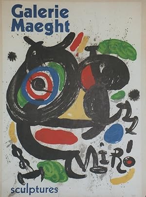 "MIRO: SCULPTURES" EXPOSITION GALERIE MAEGHT Paris (1970) / Affiche originale entoilée / Litho AR...