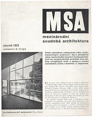 [Promotional Leaflet for MSA Magazine.] MSA - Mezinárodní Soudobá Architektura. [International Mo...