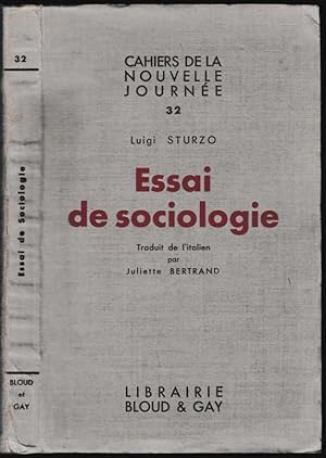 Essai de sociologie. Traduit de l'italien par Juliette Bertrand