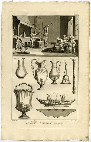 19 Antique Prints-ORFEVRE-GROSSIER-GOLDSMITH-SILVERSMITH-Diderot-Benard-1751