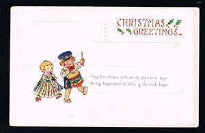 Joys & Toys for Girls & Boys Embossed Christmas Postcard