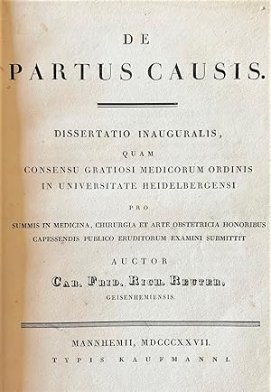 De partus causus. Dissertatio inauguralis quam consensus gratiosi medicorum ordinis in Universita...