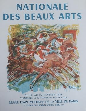 "NATIONALE DES BEAUX ARTS 1966" Affiche originale entoilée / Litho P. GAI HARDOT / MUSEE d'ART MO...