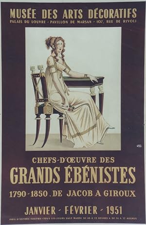 "CHEFS-D'OEUVRE des GRANDS ÉBÉNISTES" Affiche originale entoilée / Litho MUSÉE DES ARTS DÉCORATIF...