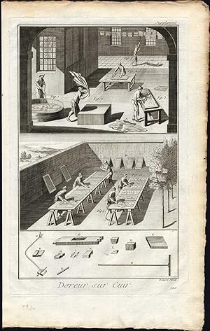 Antique Print-LEATHER GUILDING-DOREUR SUR CUIR-Diderot-Benard-1751