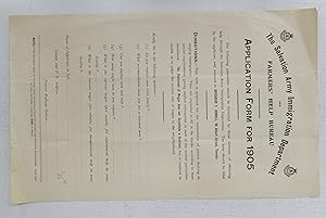 The Salvation Army Immigration Department and Farmers' Help Bureau Application Form for 1905