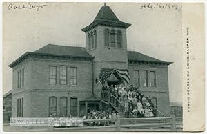 Real Photo Post Card (RPPC) of the First Public School Building in Casper Wyoming (Central School...