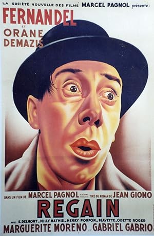 "REGAIN" Affiche originale ressortie entoilée / Film de Marcel PAGNOL de 1937, tiré du roman de J...