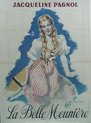 "LA BELLE MEUNIÈRE" Affiche originale entoilée 1948 / Réalisé par Marcel PAGNOL avec Jacqueline P...