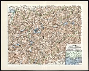 Antique Map-TIROL-TYROL-AUSTRIA-Meyers-1902