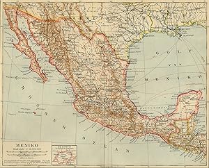 Antique Map-MEXICO-CENTRAL AMERICA-Meyers-1895