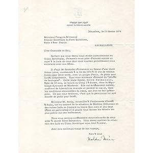 Lettre signée à François Mitterrand